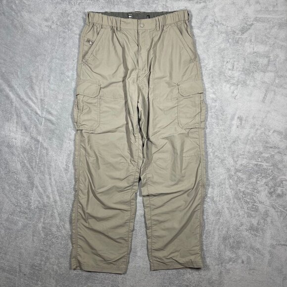 REI Mens Cargo Pants Large 32L Nylon Khaki Lightweight Outdoor Hiking UPF 50 - Picture 1 of 9